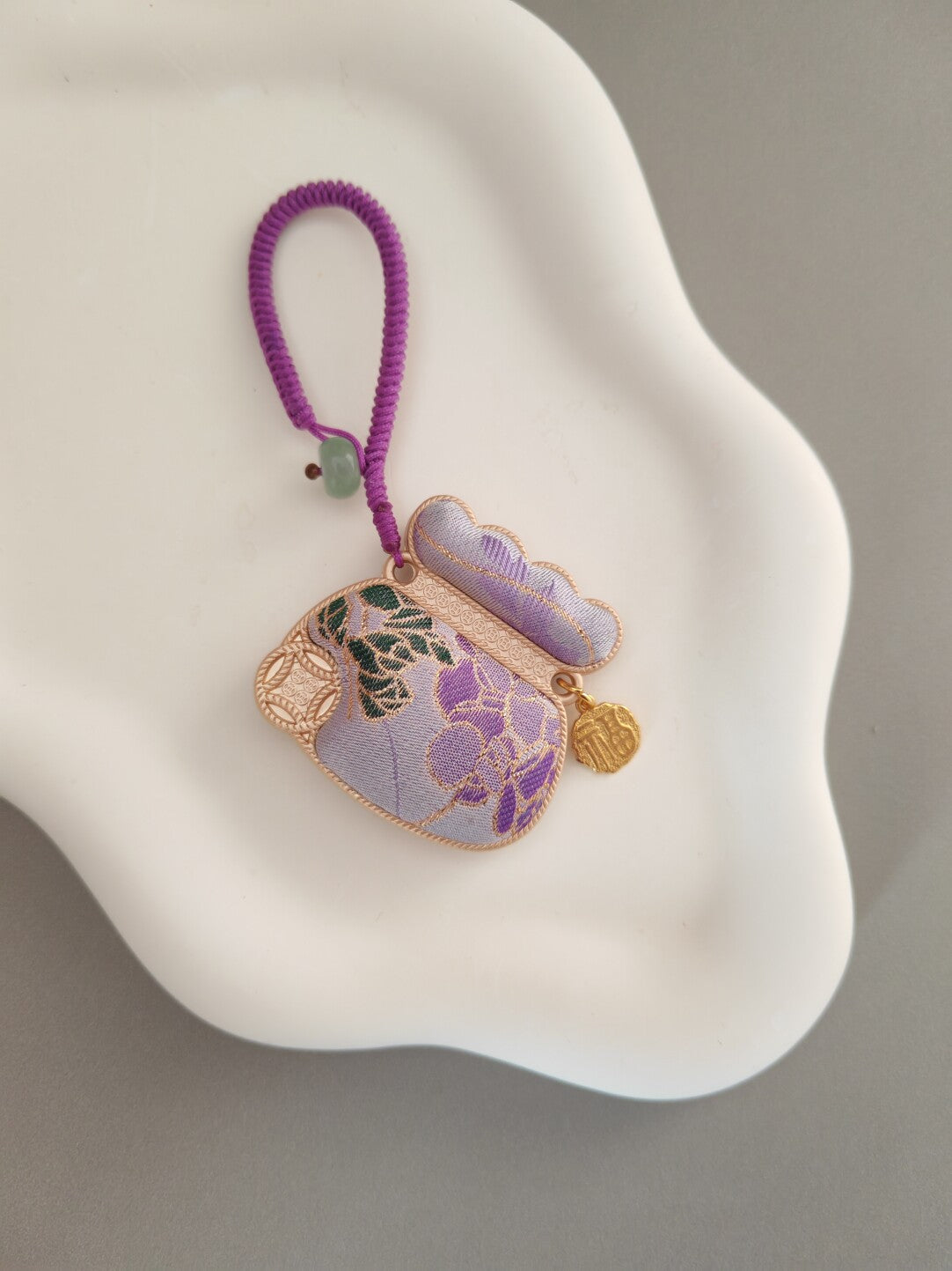 Gold-Woven Wisteria Pouch