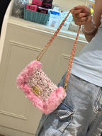 Pink Chanel-style Crossbody Bag